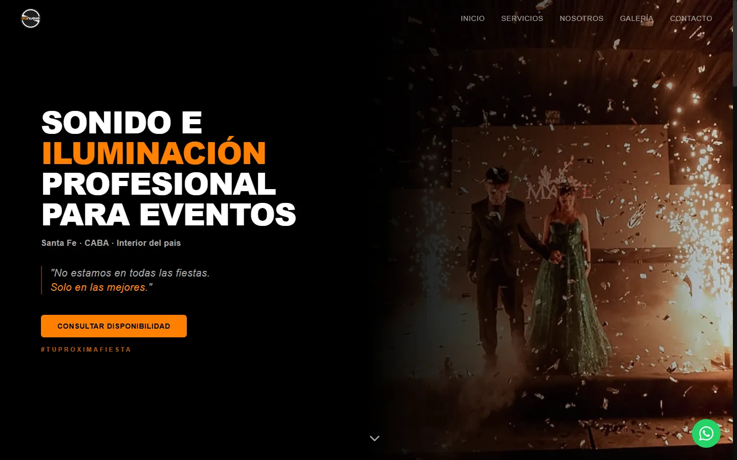 Captura del sitio de 89nueve Sonido