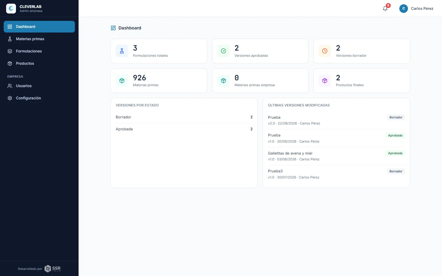 Captura del sitio de Cleverlab