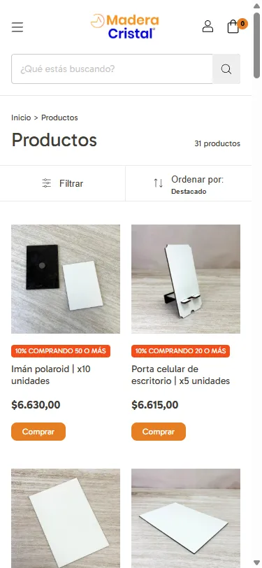 Madera Cristal en celular